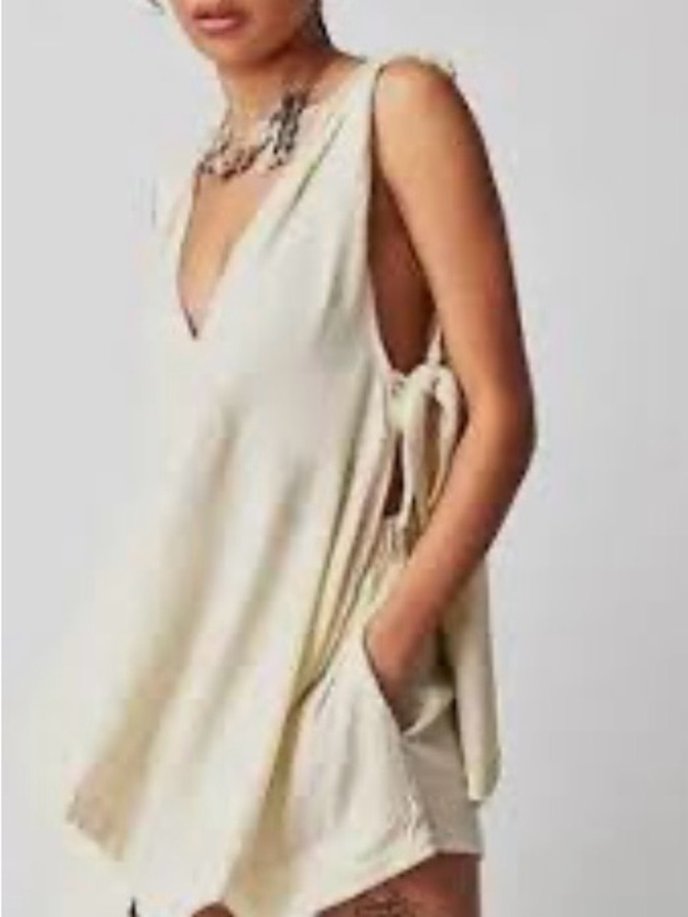 Free People Beach Bliss in Conch Side-Tie V-Neck Tank